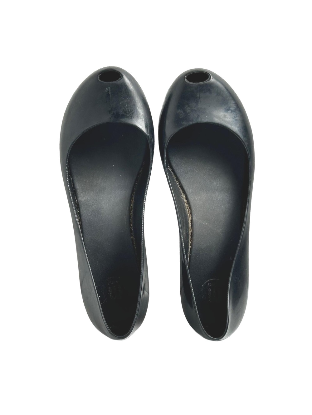 Melissa Black Ultra Girl Peep Toe Jelly Ballet Flats Size 7